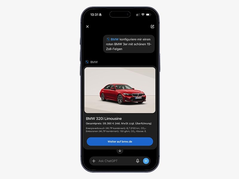 BMW интегрировал конфигуратор своих автомобилей в ChatGPT